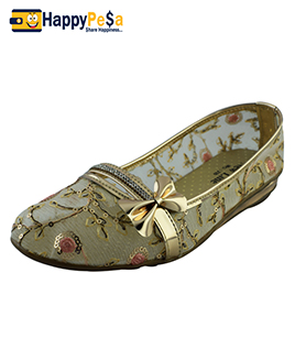 Womens Golden Casual Belly Shoes